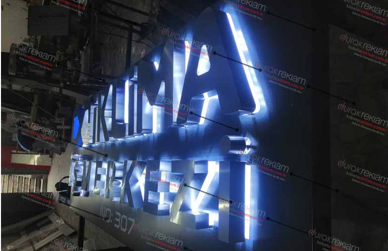 Işıklı Paslanmaz Kutu Harf Tabela - Görsel 6