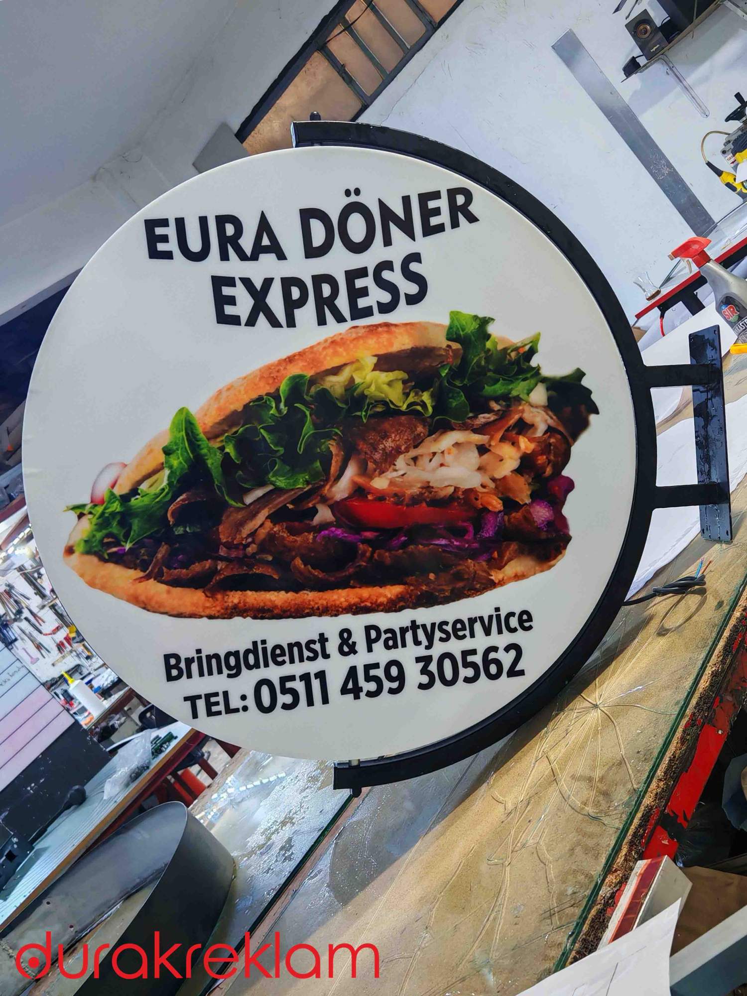 Çiftaraflı Işıklı  Dönen Fener Tabela