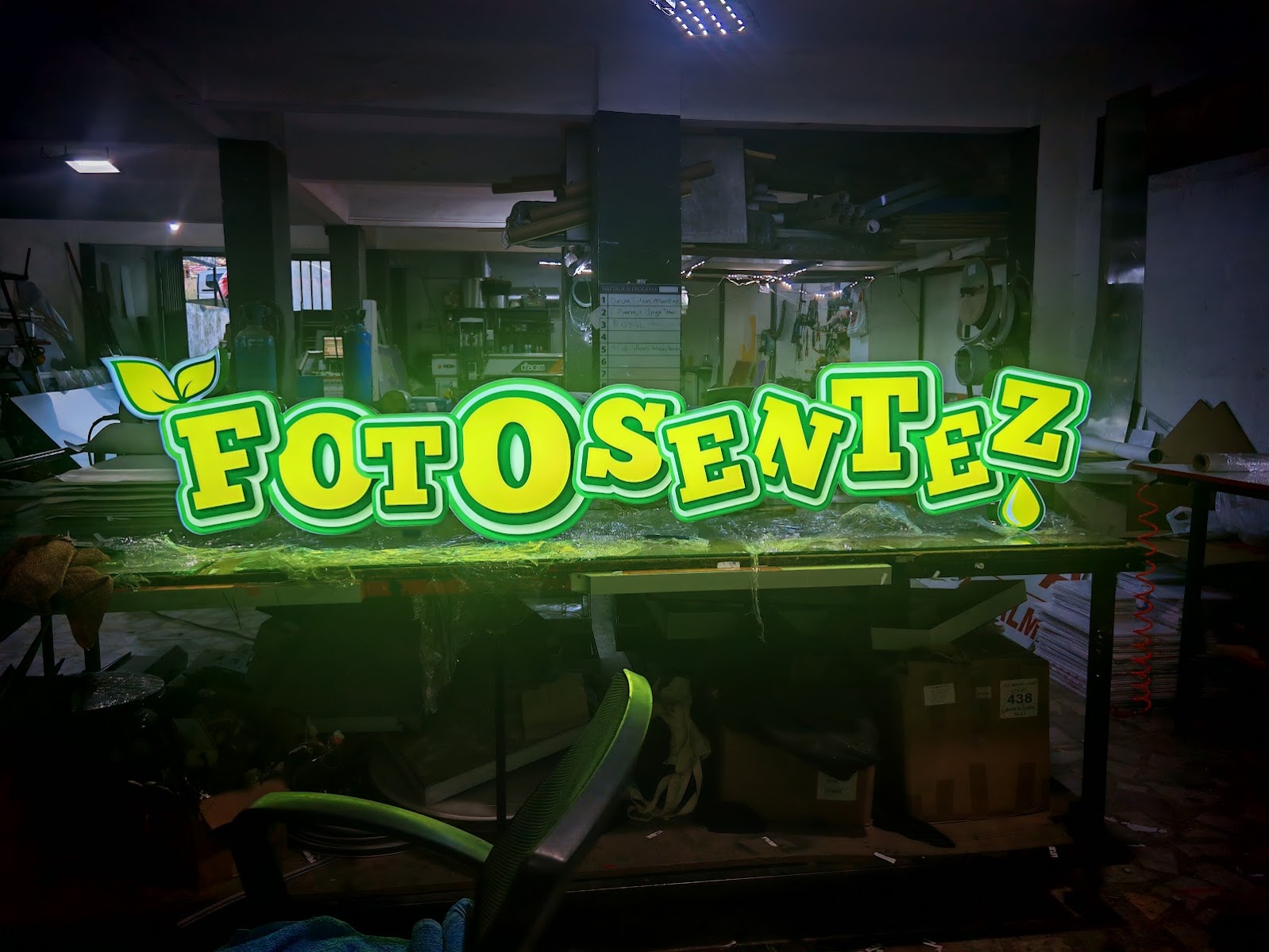 Işıklı Alüminyum Ters Tava Kutu Harf Tabela - Görsel 1